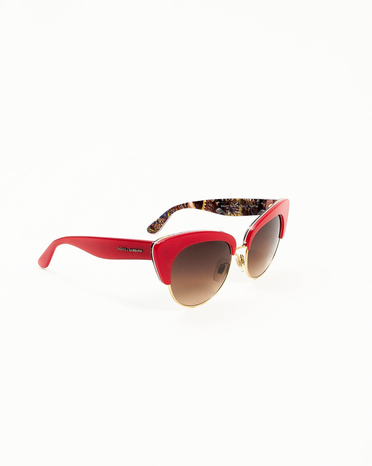 Dolce Gabbana Red Enamel Cat Eye Sunglasses