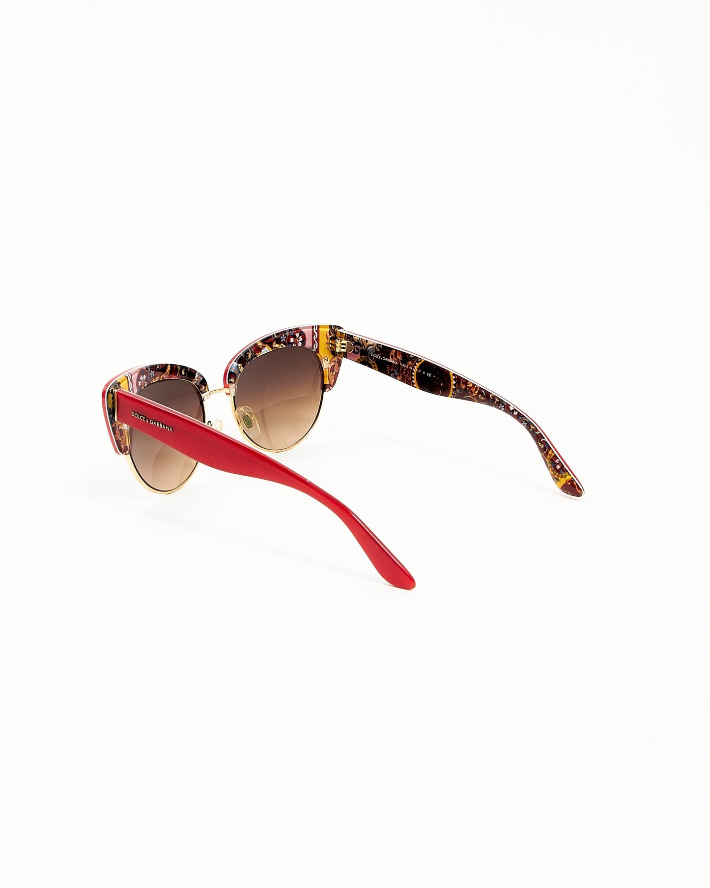 Dolce Gabbana Red Enamel Cat Eye Sunglasses