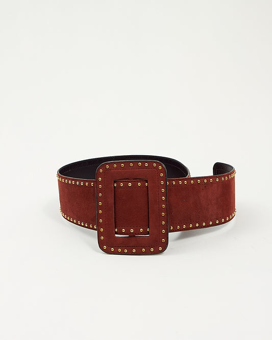 Escada Burnt Orange Suede Large Buckle Belt - 38