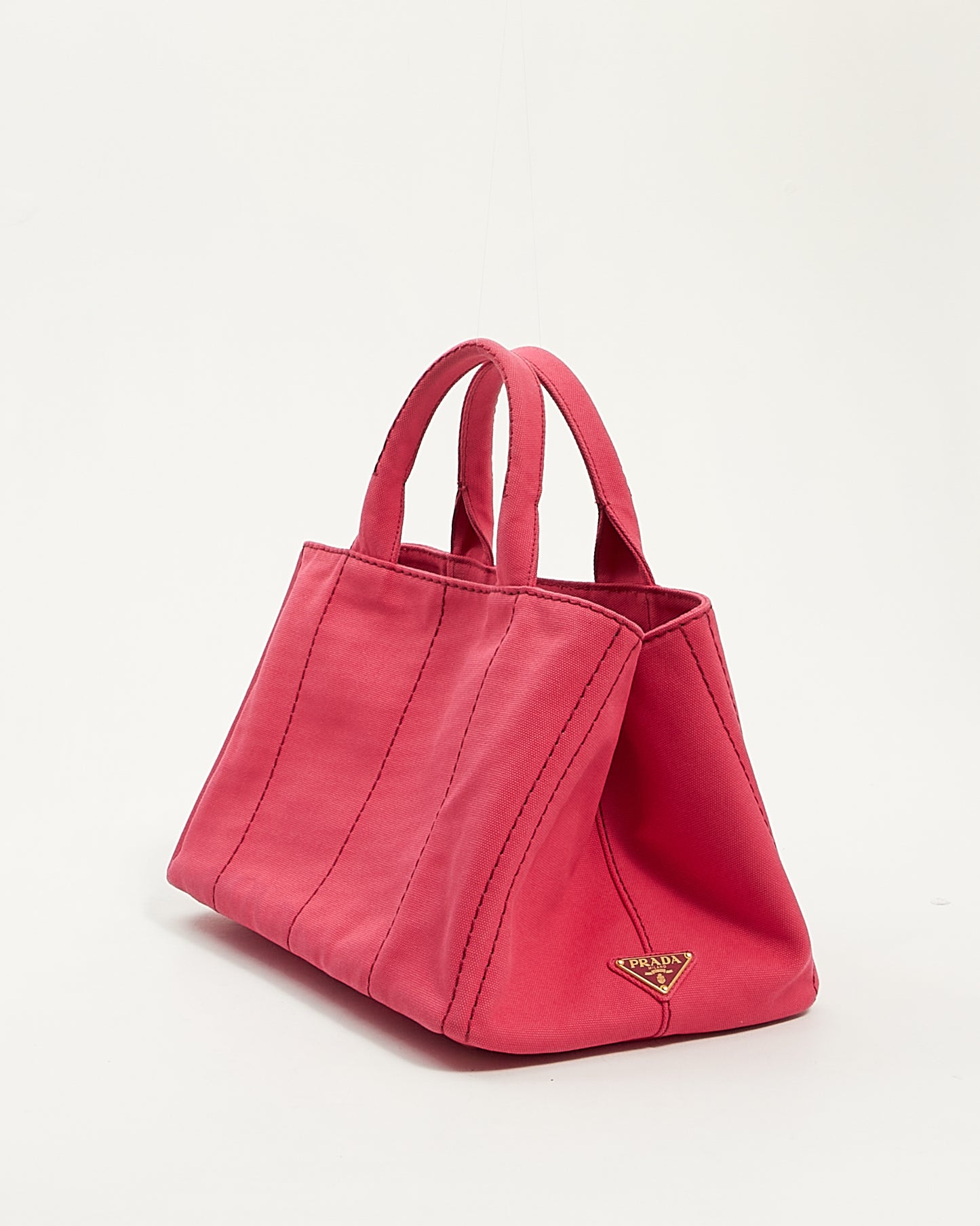 Prada Pink Canvas Canapa Logo Medium Convertible Tote