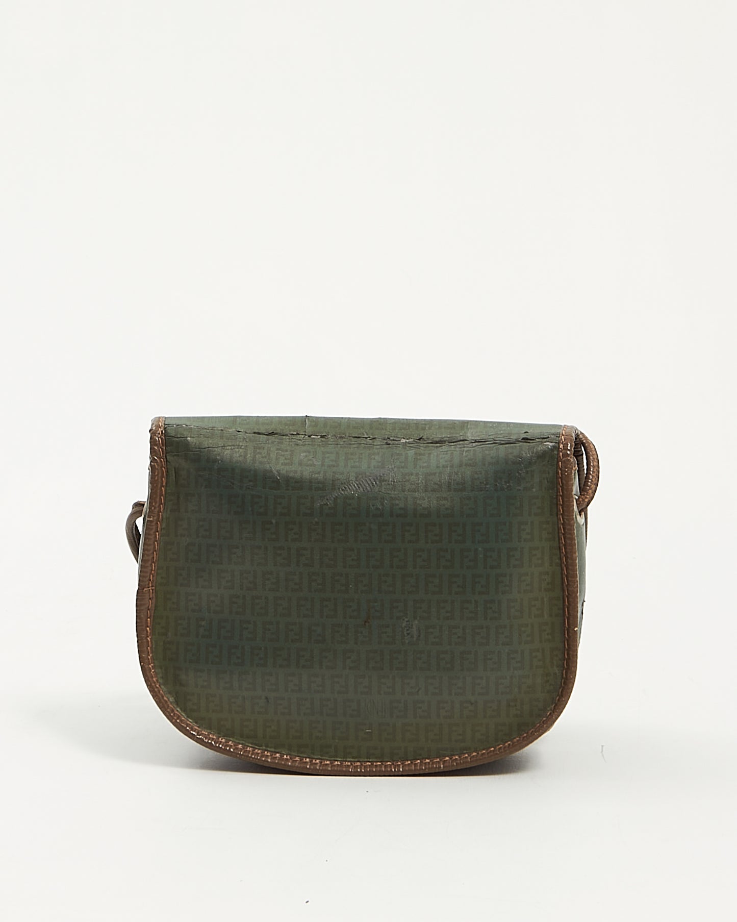 Fendi Vintage Green Leather FF Logo Mini Crossbody