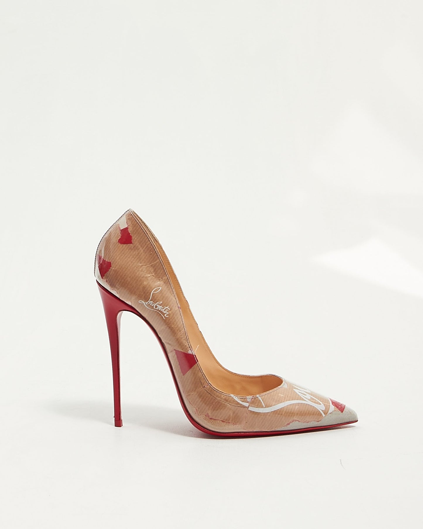 Christian Louboutin Beige Kraft PVC So Kate 120mm Heels - 40