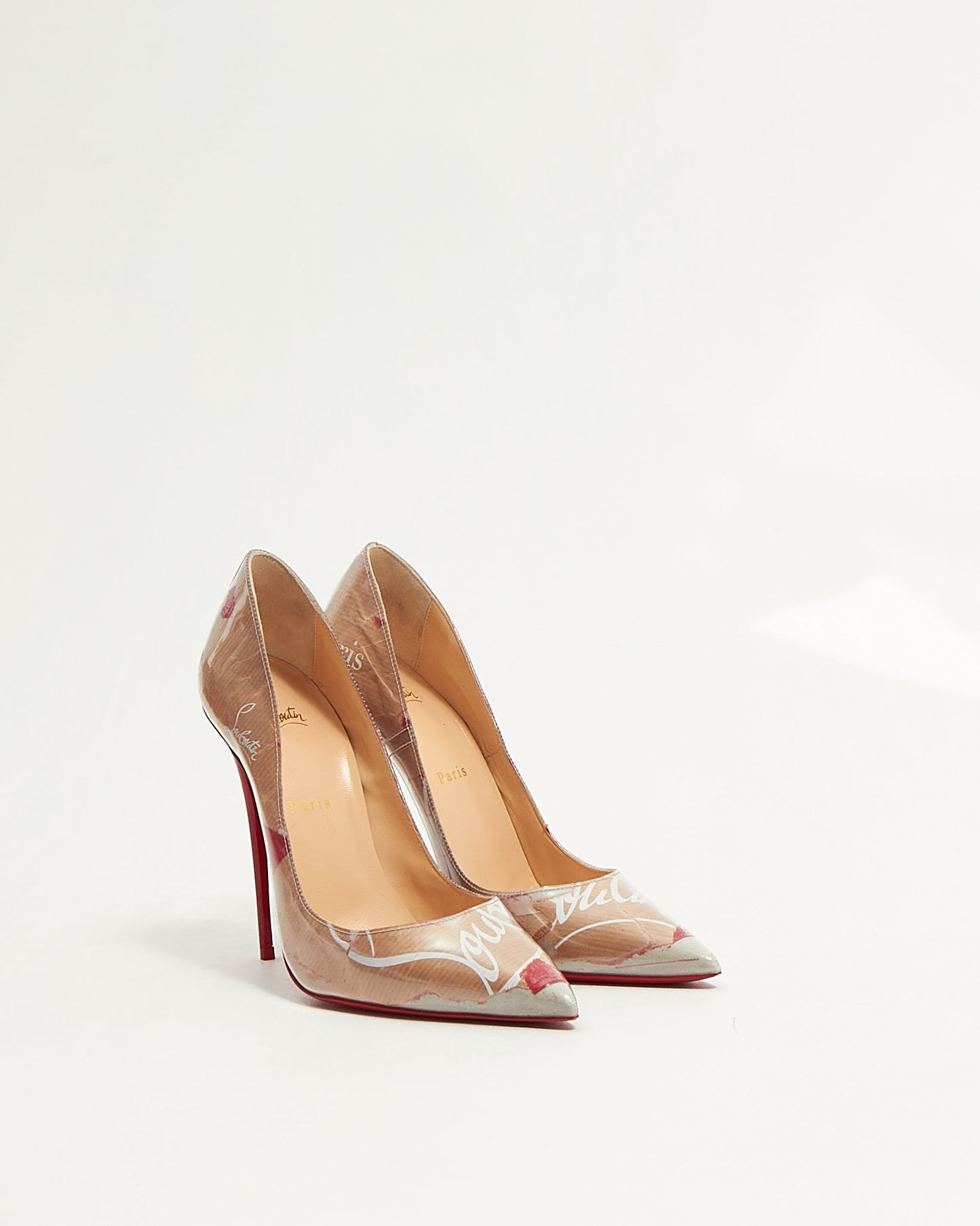 Christian Louboutin Beige Kraft PVC So Kate 120mm Heels - 40