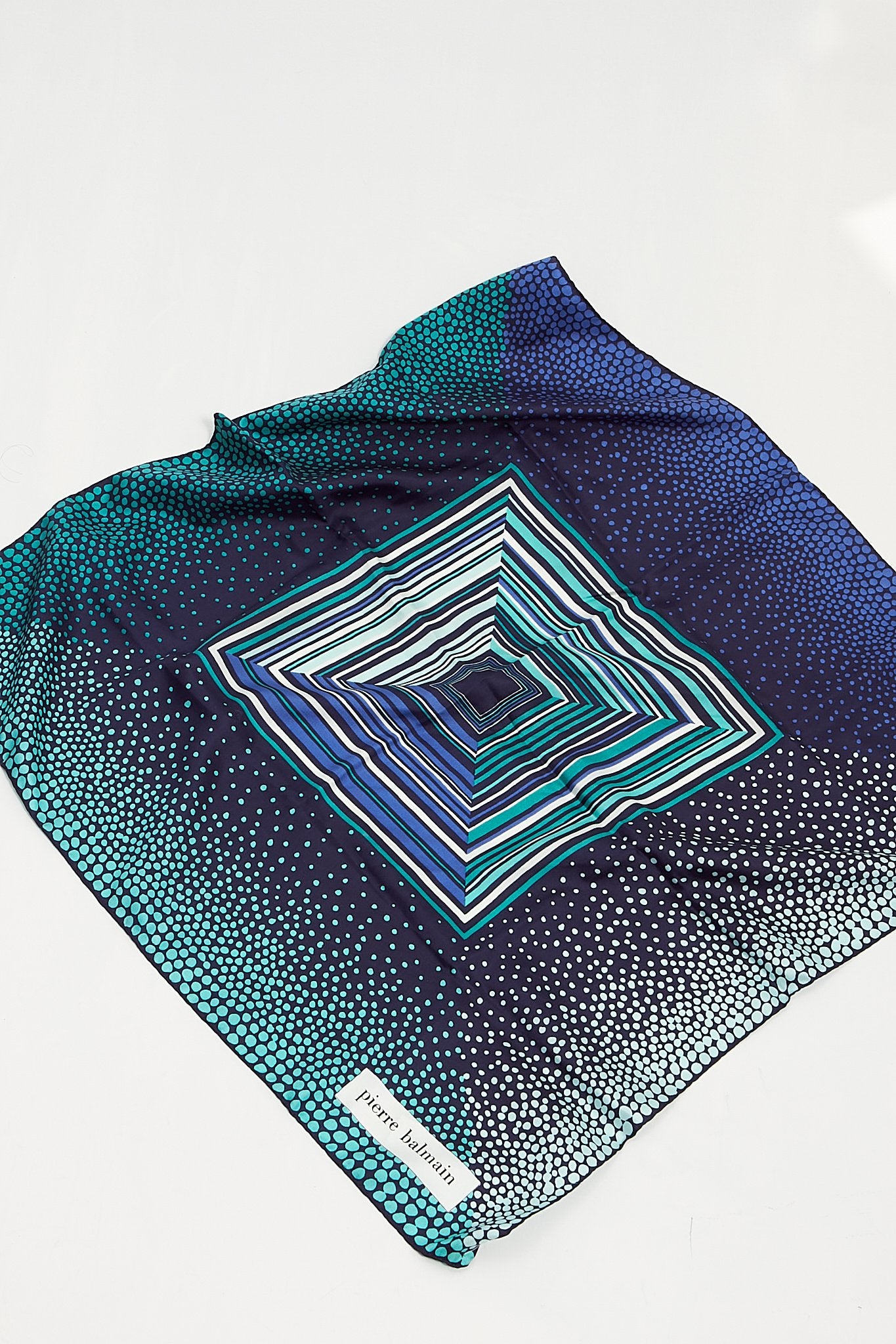 Balmain Blue Print Silk Scarf