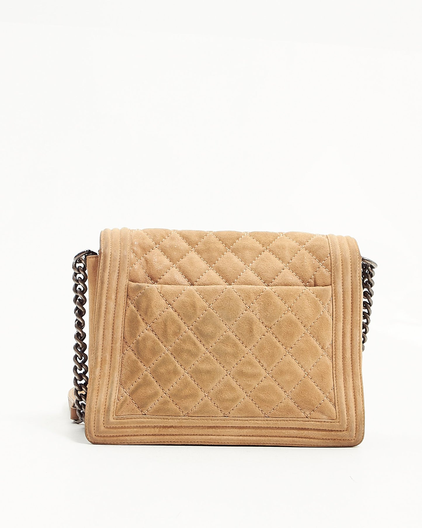 Chanel Beige Suede Gentle Boy Crossbody Bag