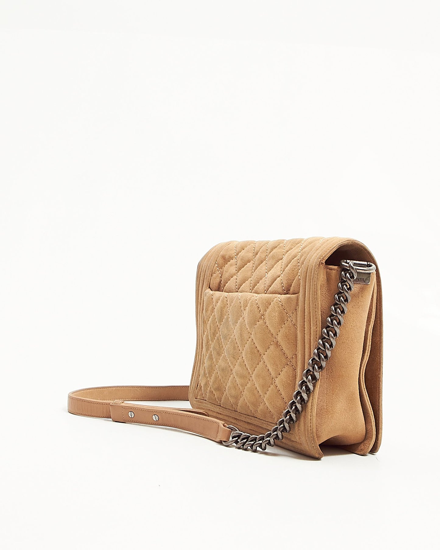 Chanel Beige Suede Gentle Boy Crossbody Bag