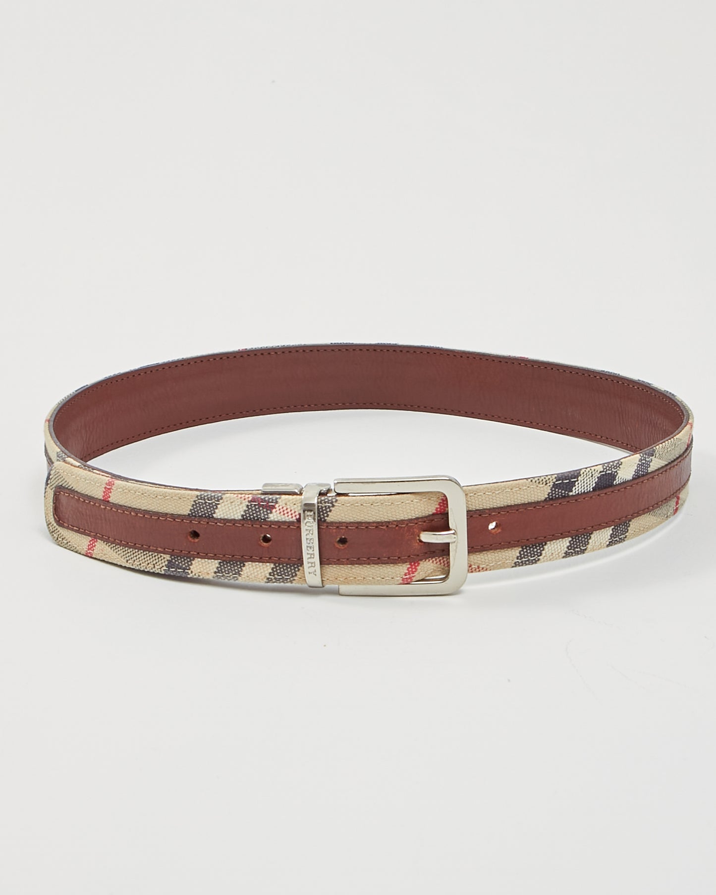 Burberry Brown Nova Check House Print Belt - XS