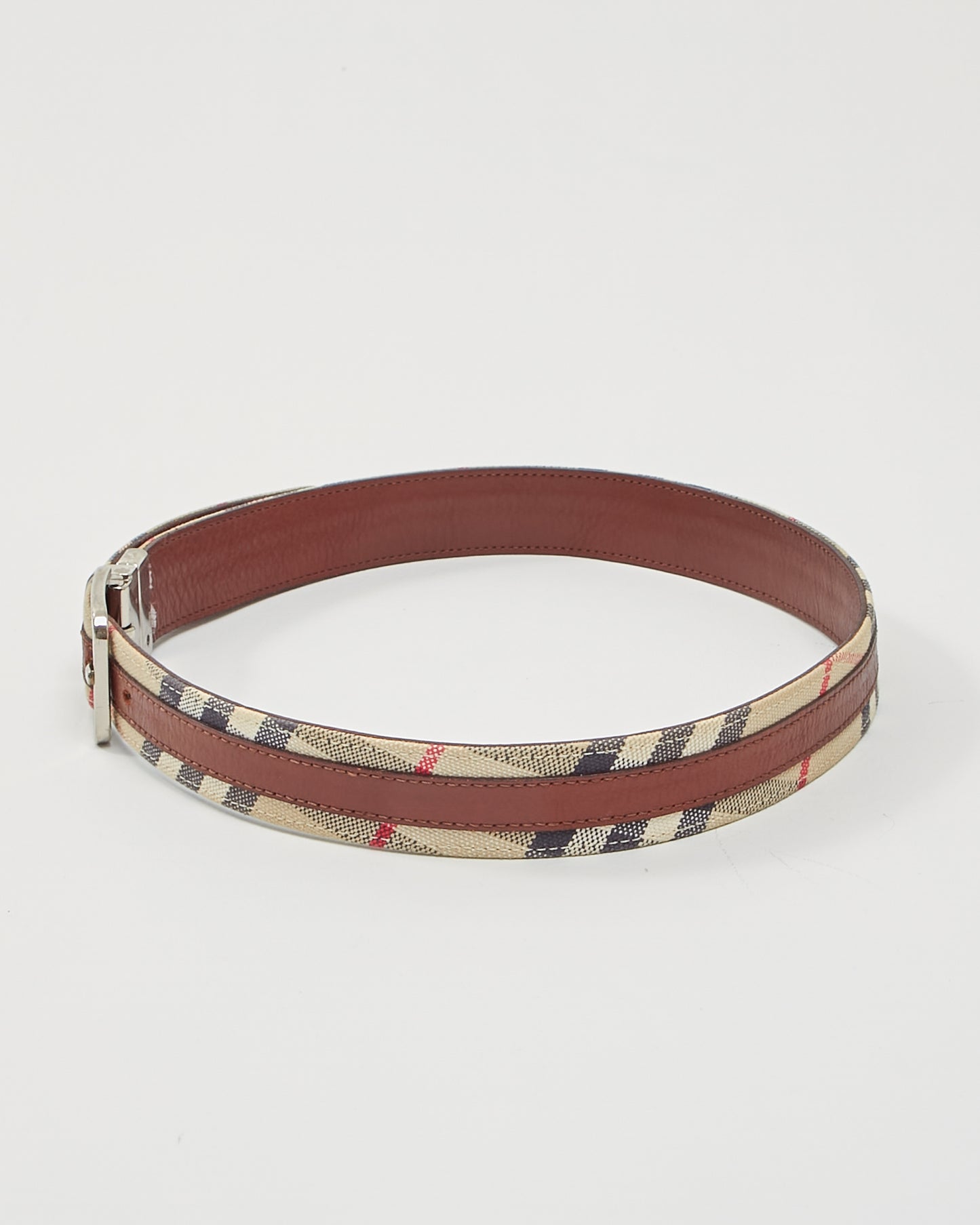 Burberry Brown Nova Check House Print Belt - XS