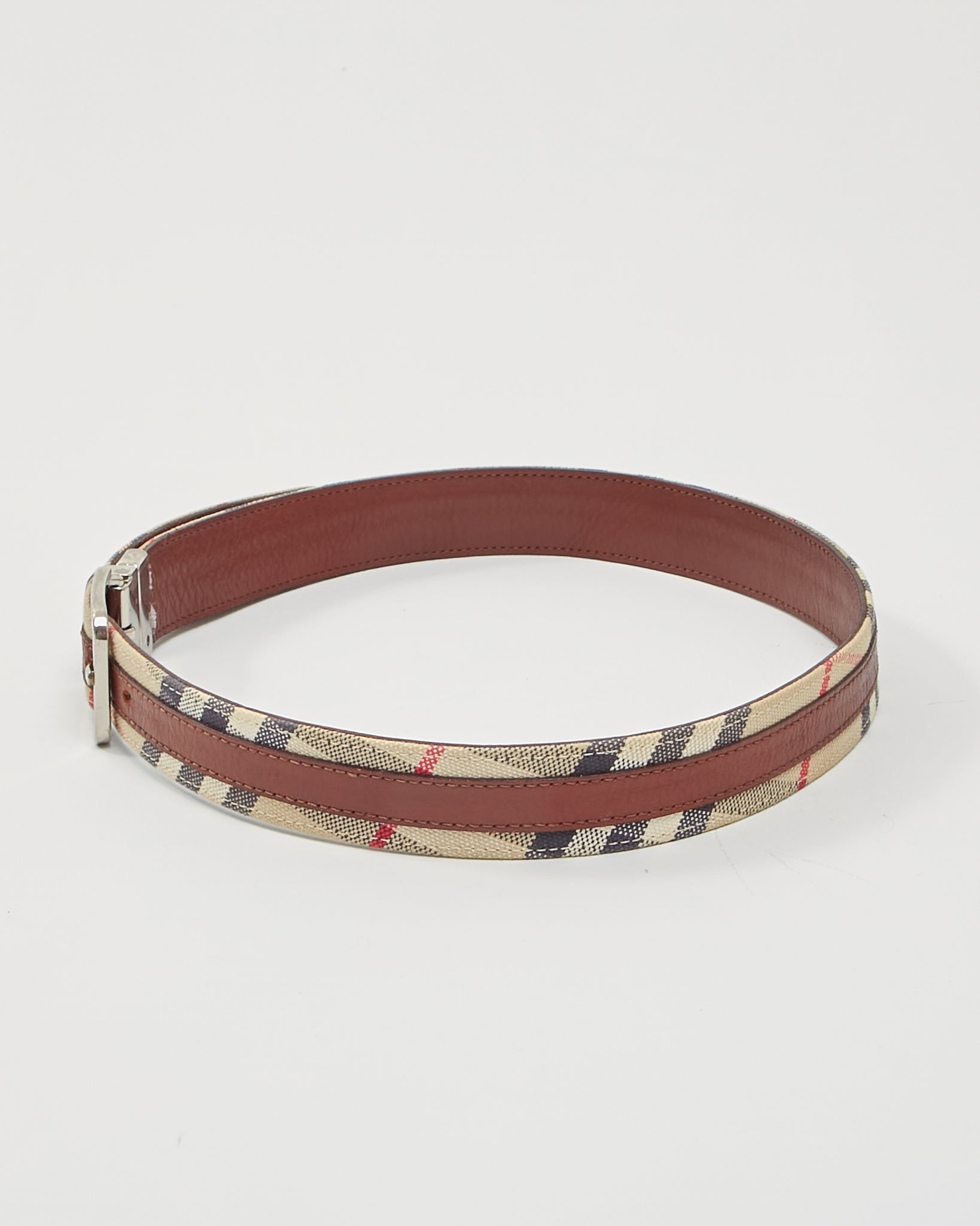 Burberry Brown Nova Check House Print Belt - XS