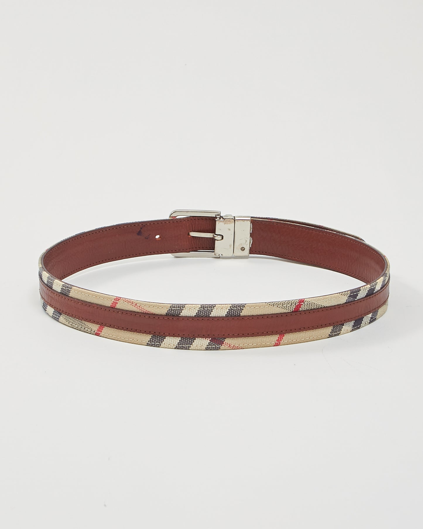 Burberry Brown Nova Check House Print Belt - XS