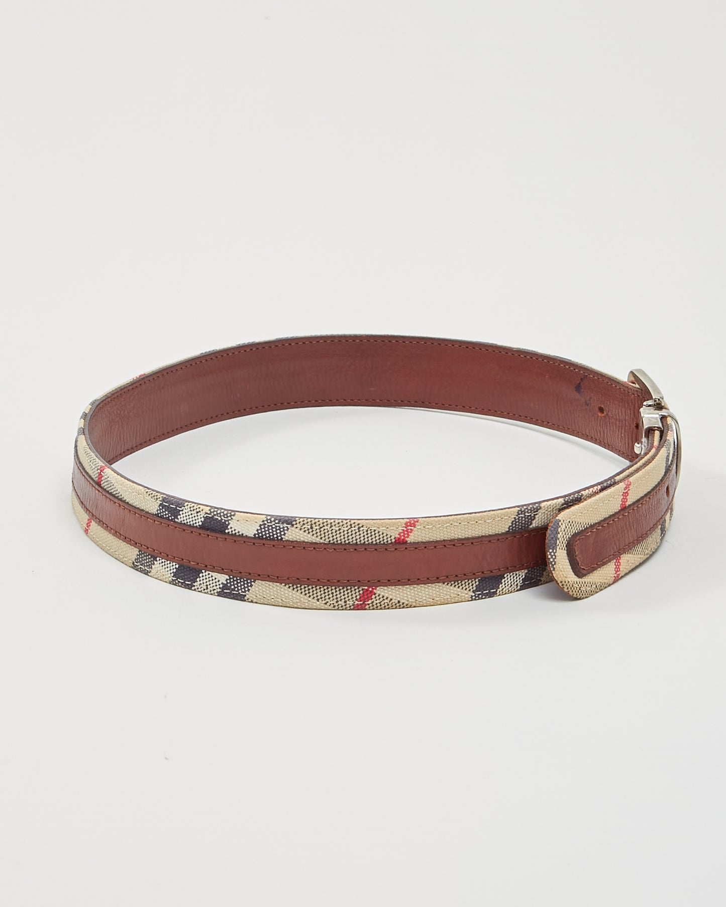 Burberry Brown Nova Check House Print Belt - XS