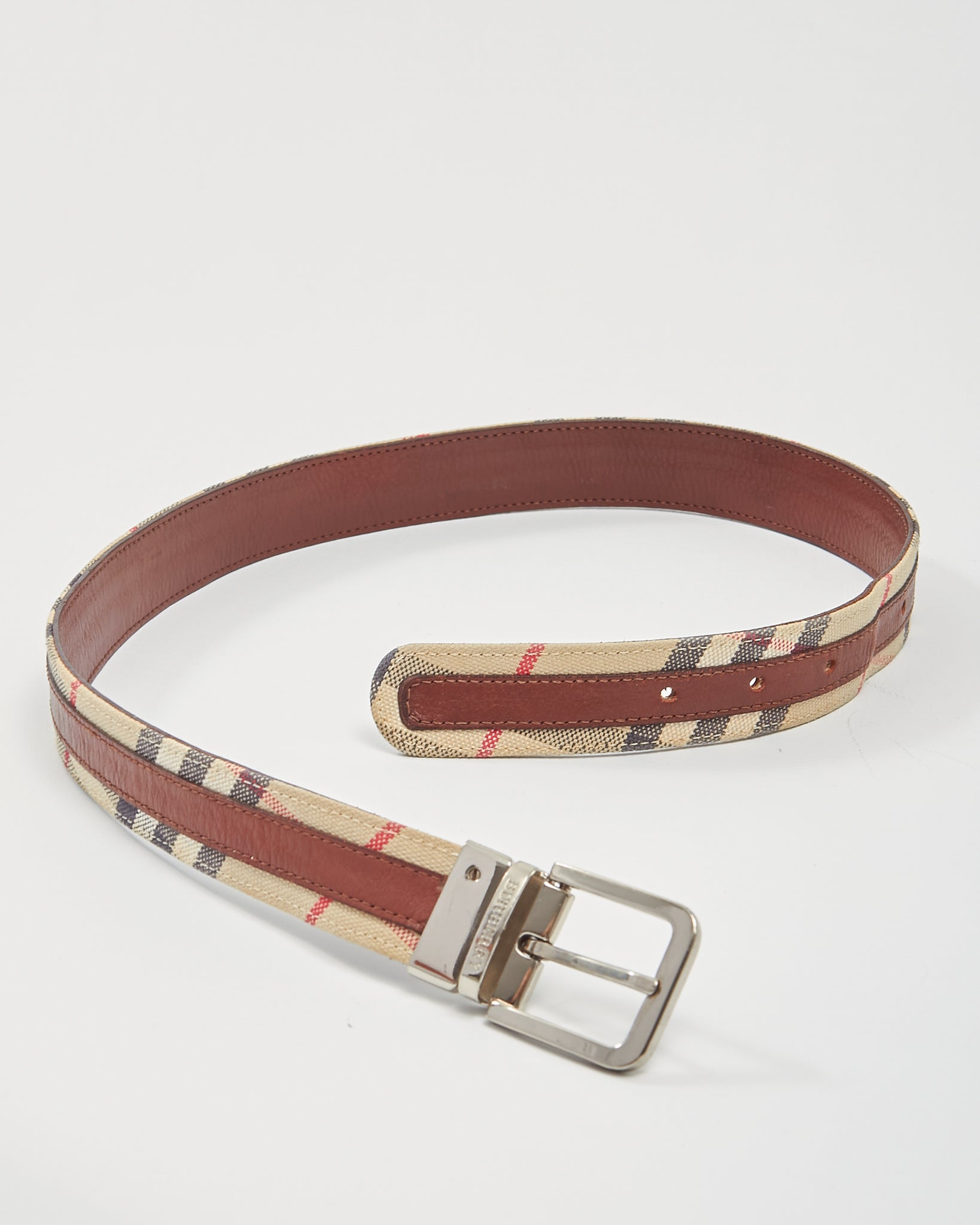 Burberry Brown Nova Check House Print Belt - XS