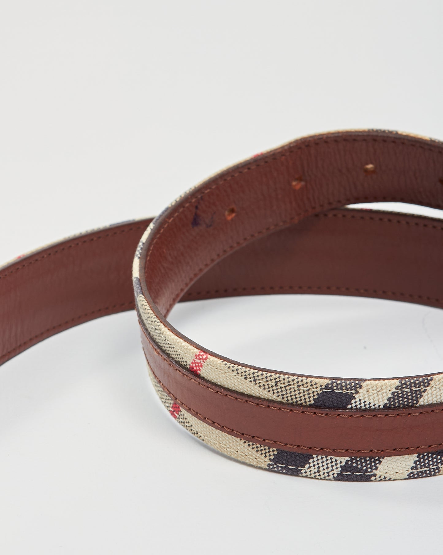 Burberry Brown Nova Check House Print Belt - XS