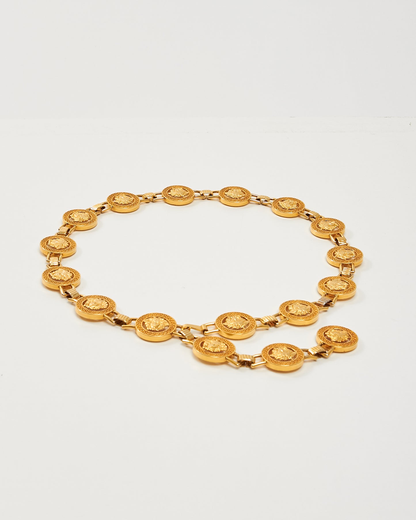 Versace Gold Medusa Head Chain Belt - OS