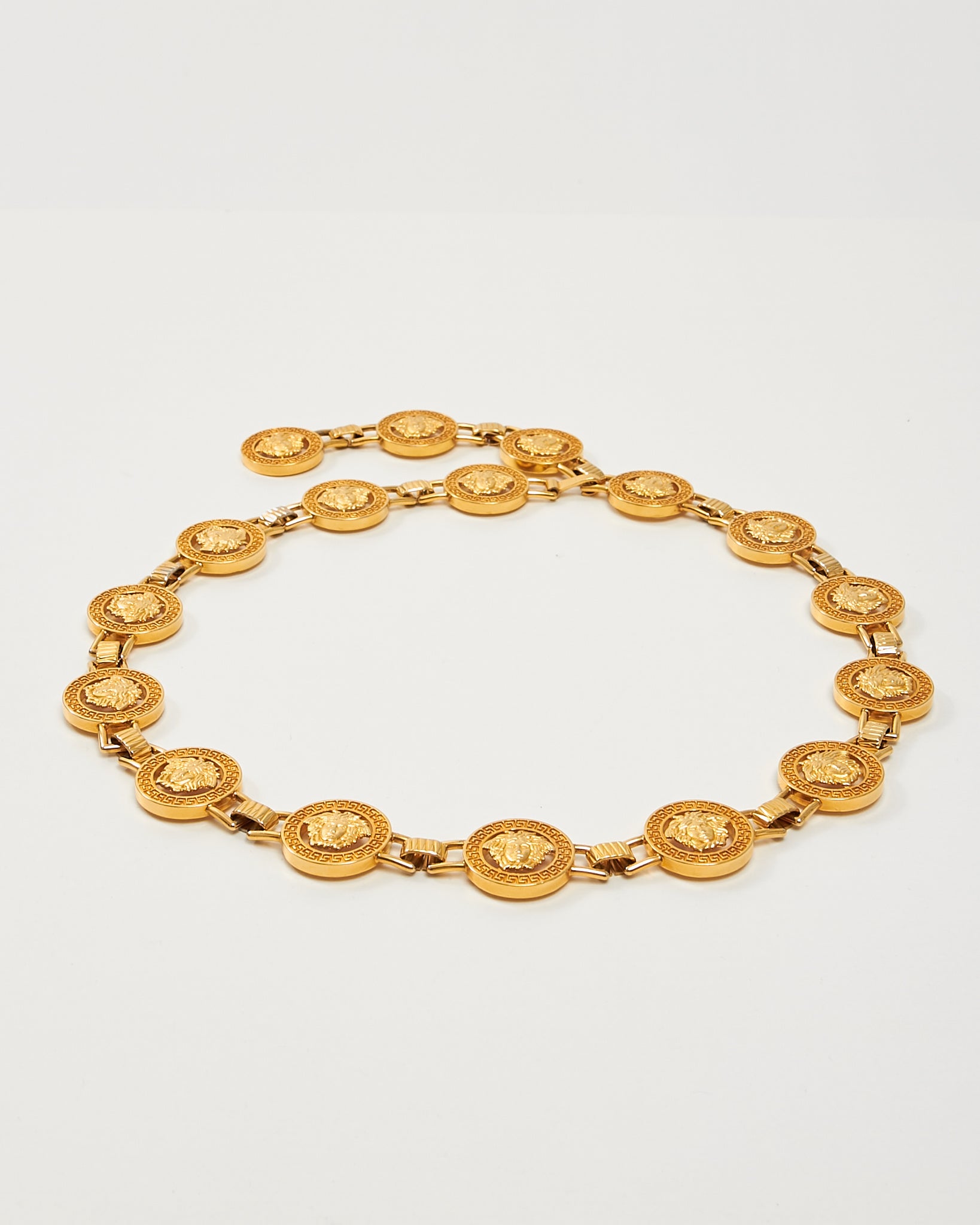 Versace Gold Medusa Head Chain Belt - OS