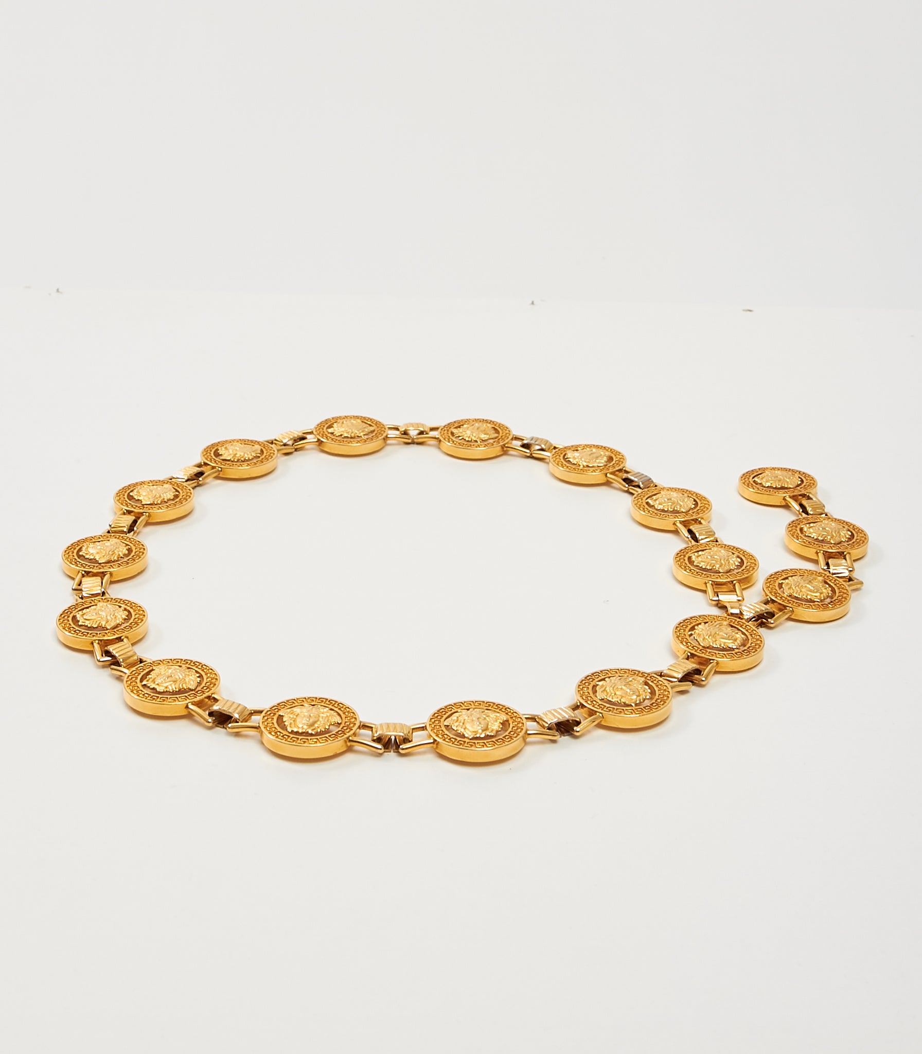 Versace Gold Medusa Head Chain Belt - OS