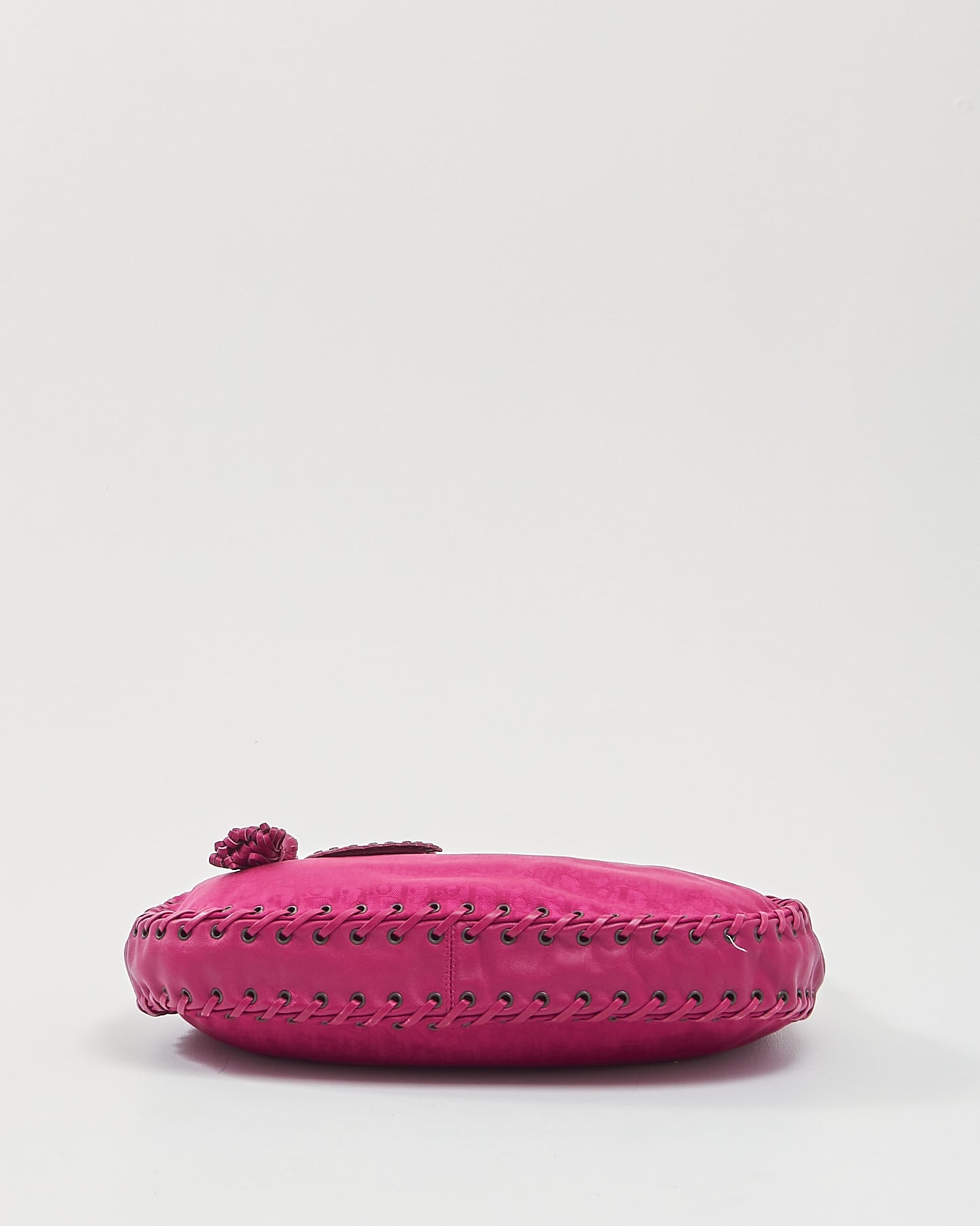 Dior Fuchsia Fabric/Leather Oblique Shoulder Bag