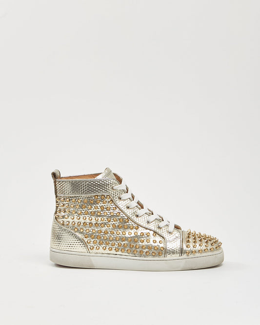 Louboutin Gold Louis Orlando Flat Calf Spikes Men’s Sneakers - 45