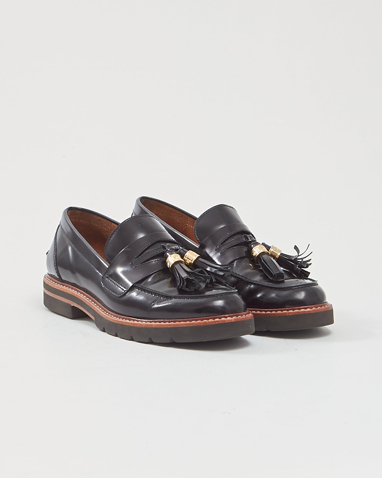 Stuart Weitzman Black Patent Leather Loafers - 8