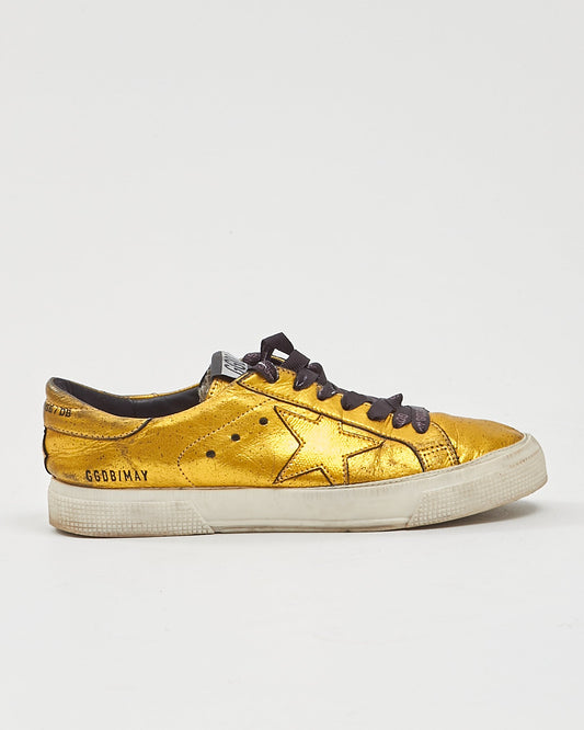 Golden Goose Metallic Gold May Sneakers - 38