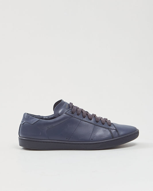 Saint Laurent Navy Leather Andy Sneakers - 42