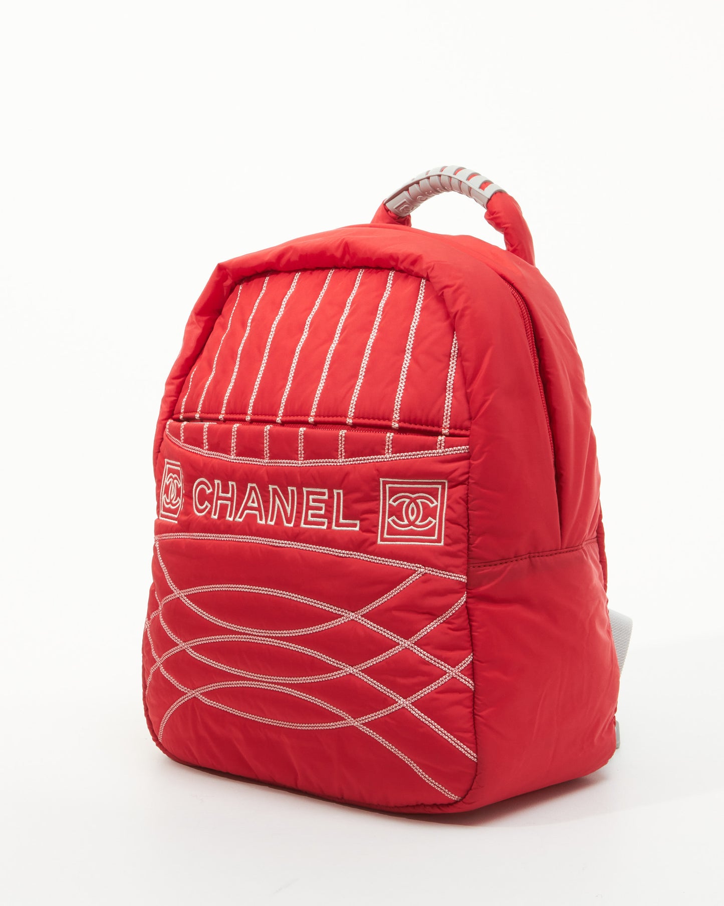 Chanel Red Nylon Sport Backpack