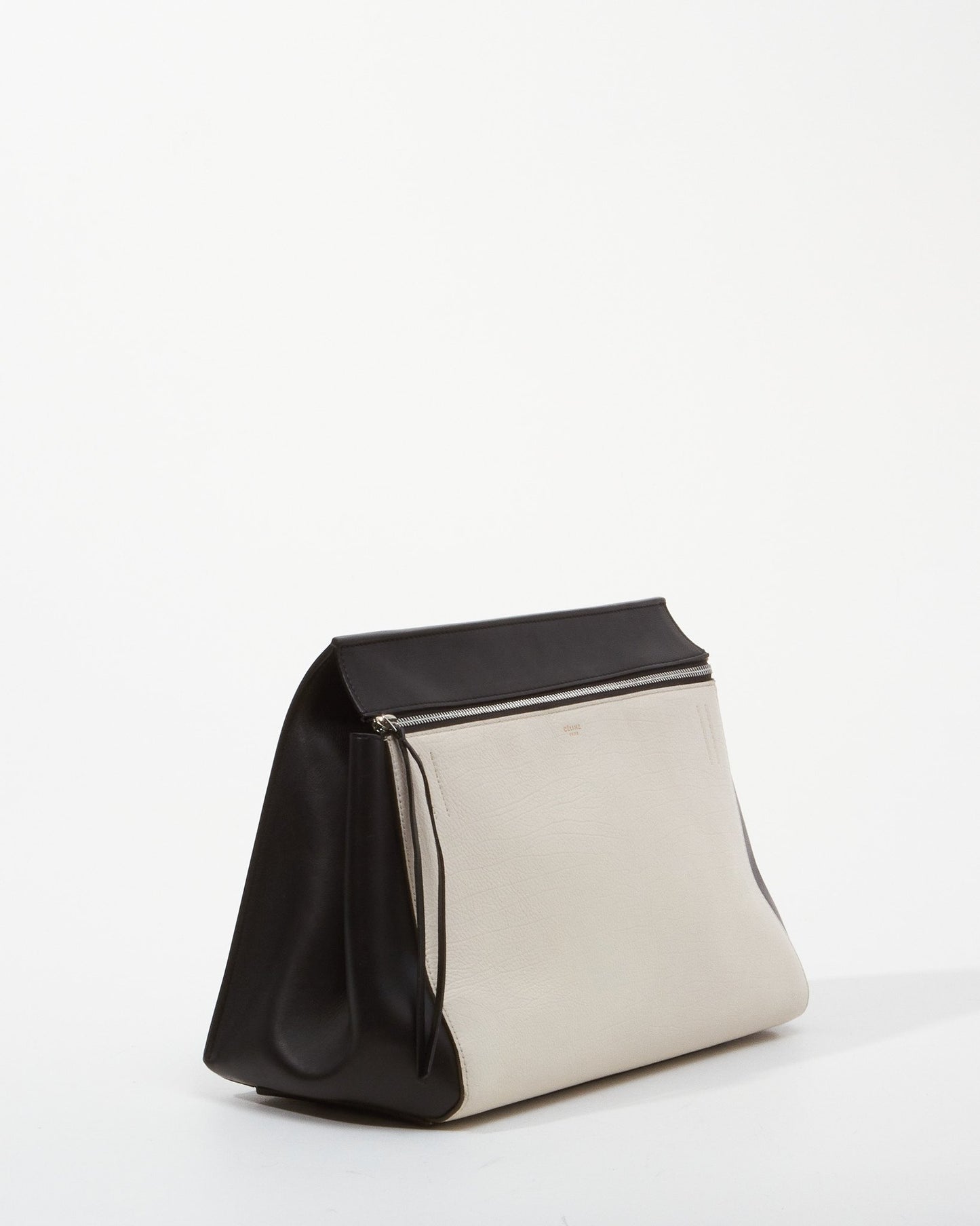 Celine Two Tone Black/White Leather Edge Shoulder Bag