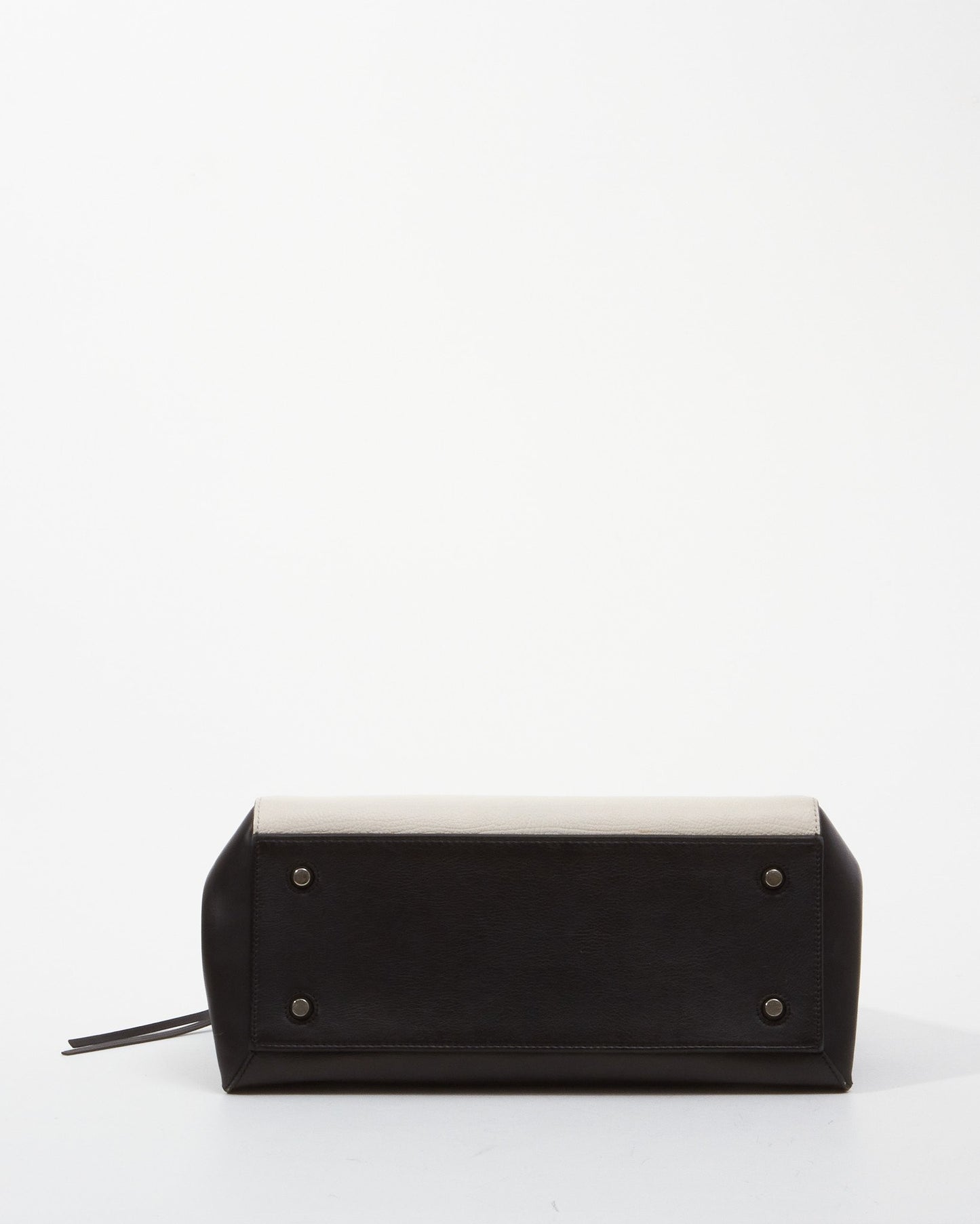 Celine Two Tone Black/White Leather Edge Shoulder Bag