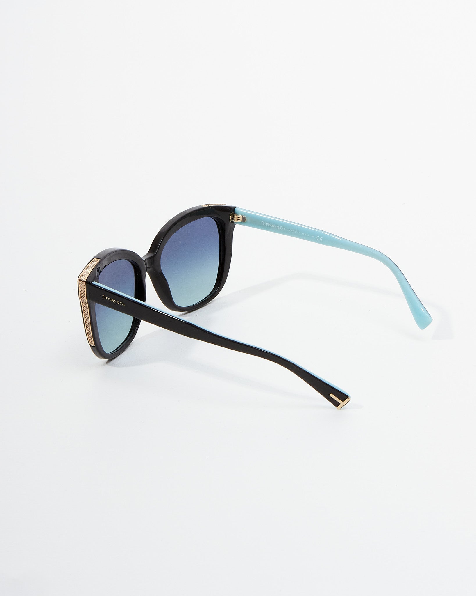 Tiffany 
Co Black Cat Eye Blue Tint Lens TF4150 Sunglasses