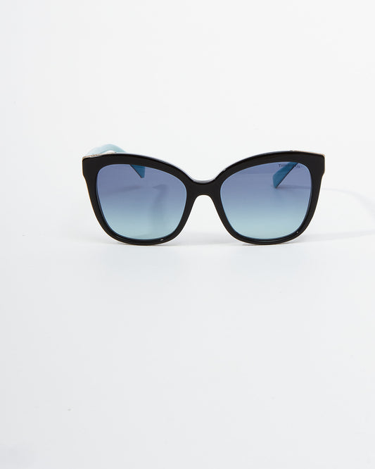 Tiffany 
Co Black Cat Eye Blue Tint Lens TF4150 Sunglasses