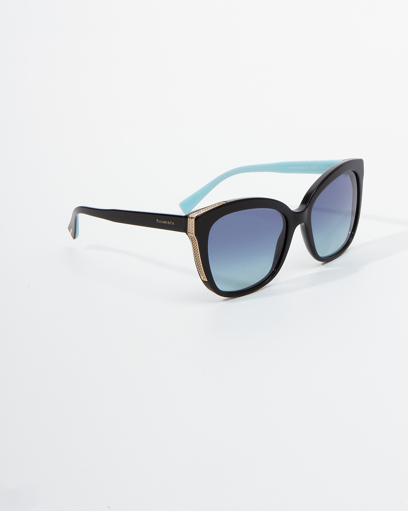 Tiffany 
Co Black Cat Eye Blue Tint Lens TF4150 Sunglasses