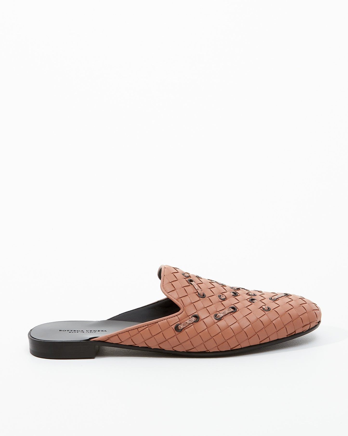 Bottega Veneta Dust Pink Leather Intrecciato Napa Slipper - 39