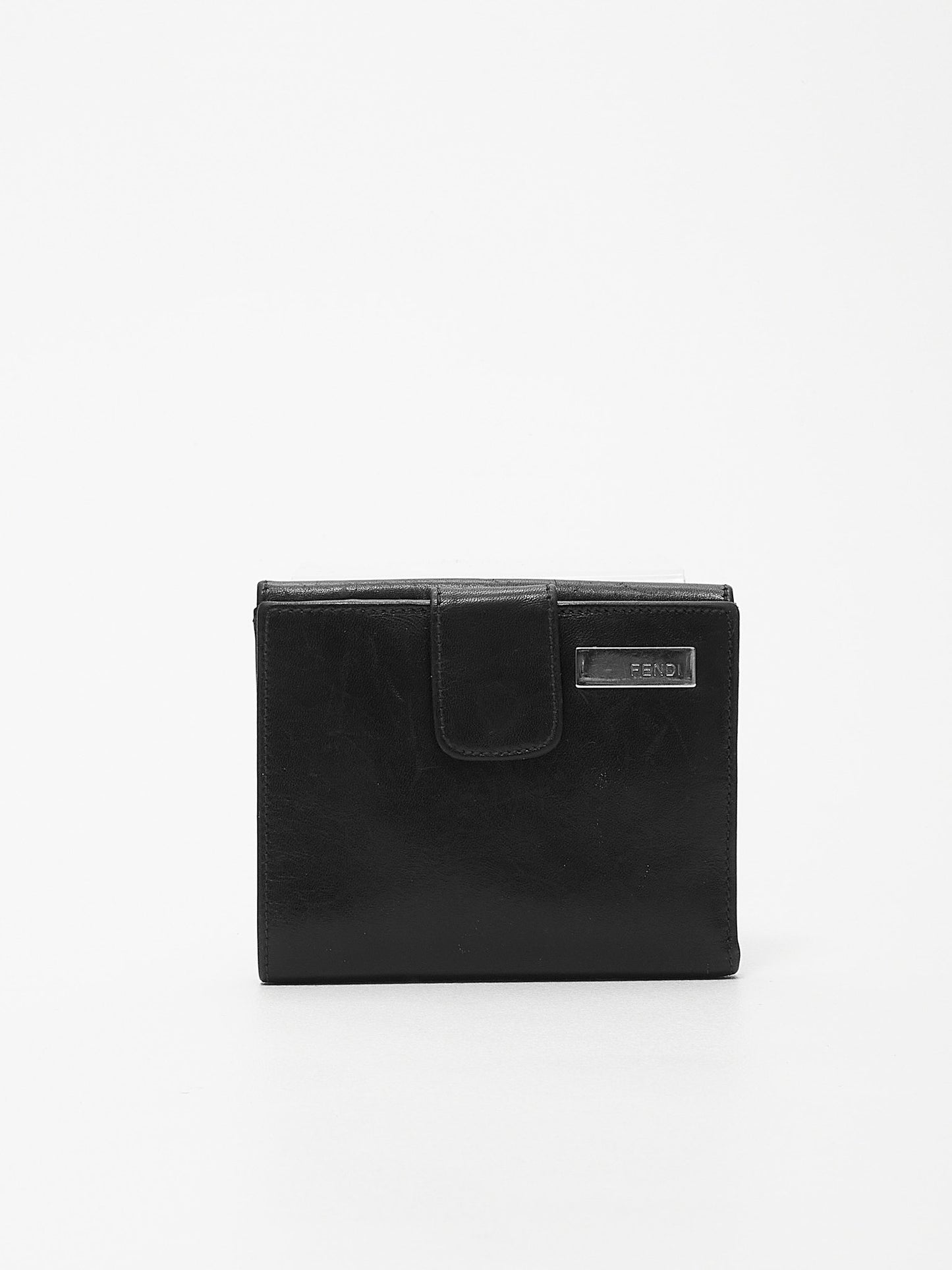 Fendi Black Leather Compact Wallet