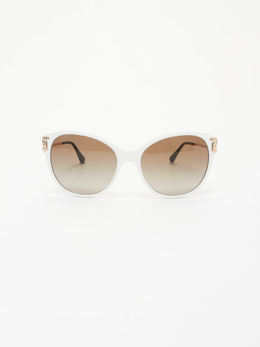 Versace White Cat Eye Mirrored Sunglasses