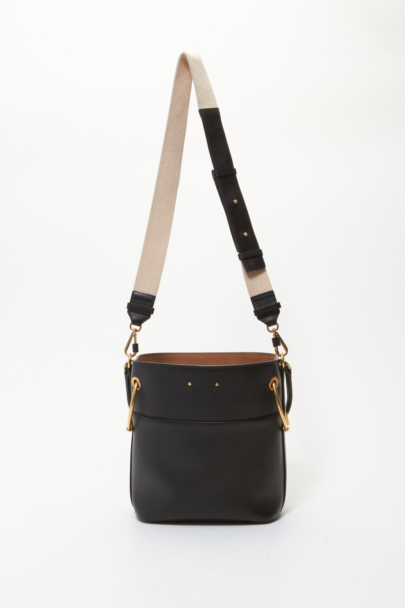 Chloé Black Leather Roy Medium Bucket Bag