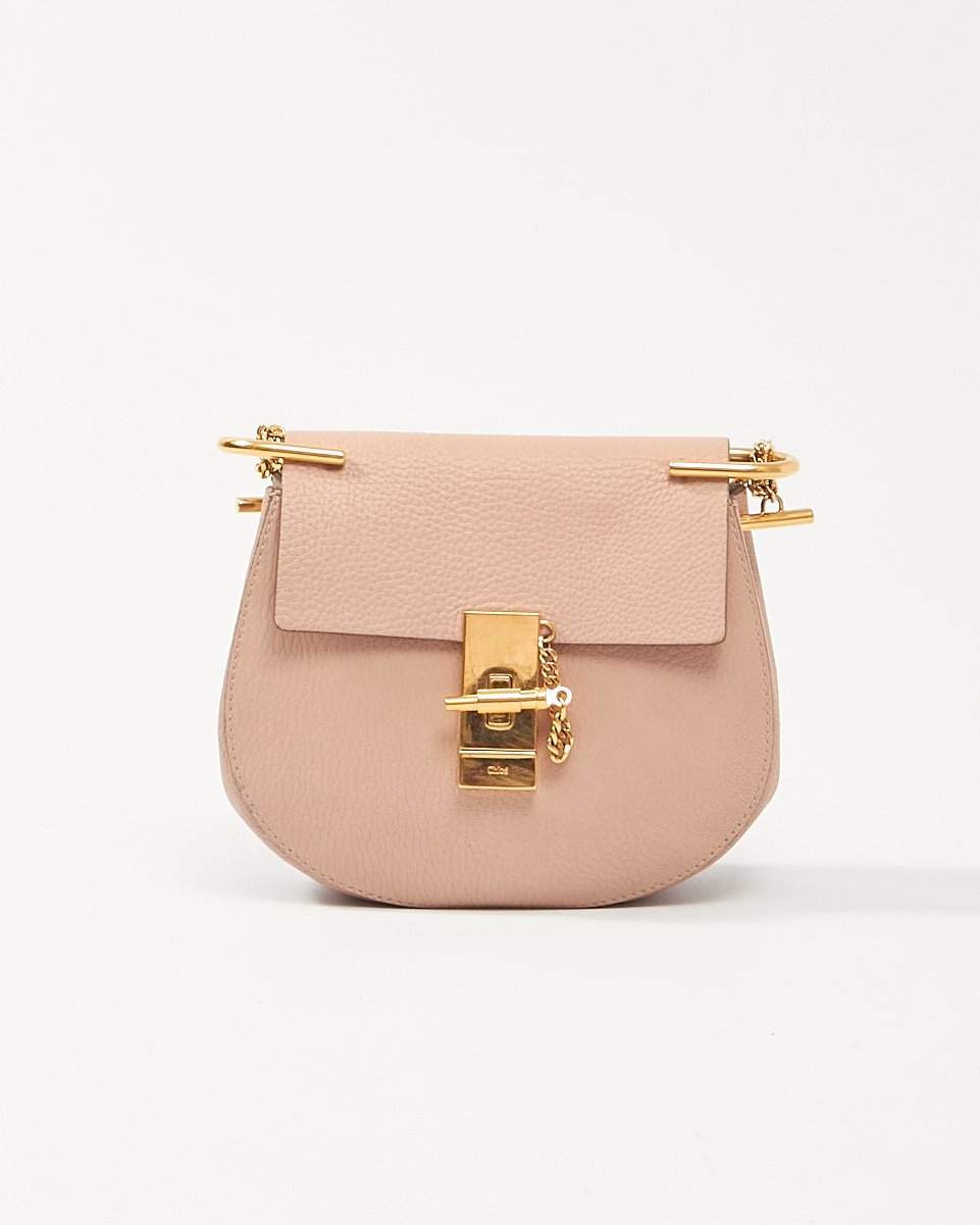 Chloé Pink Leather Drew Crossbody Bag