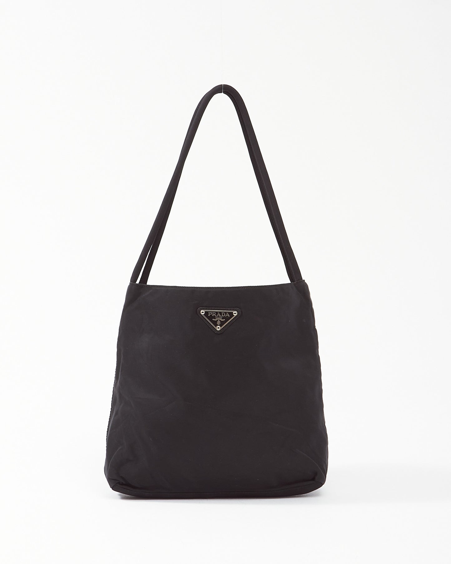 Prada Black Nylon Small Square Flat Tote