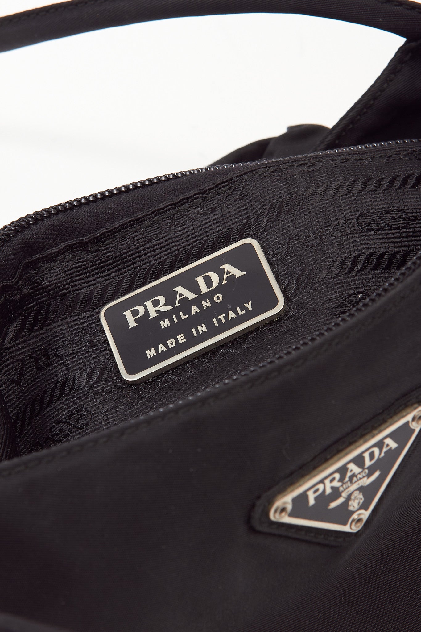 Prada Black Nylon Small Square Flat Tote