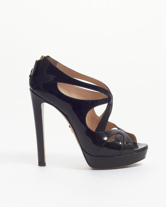 Prada Black Patent Platform Pumps - 38.5