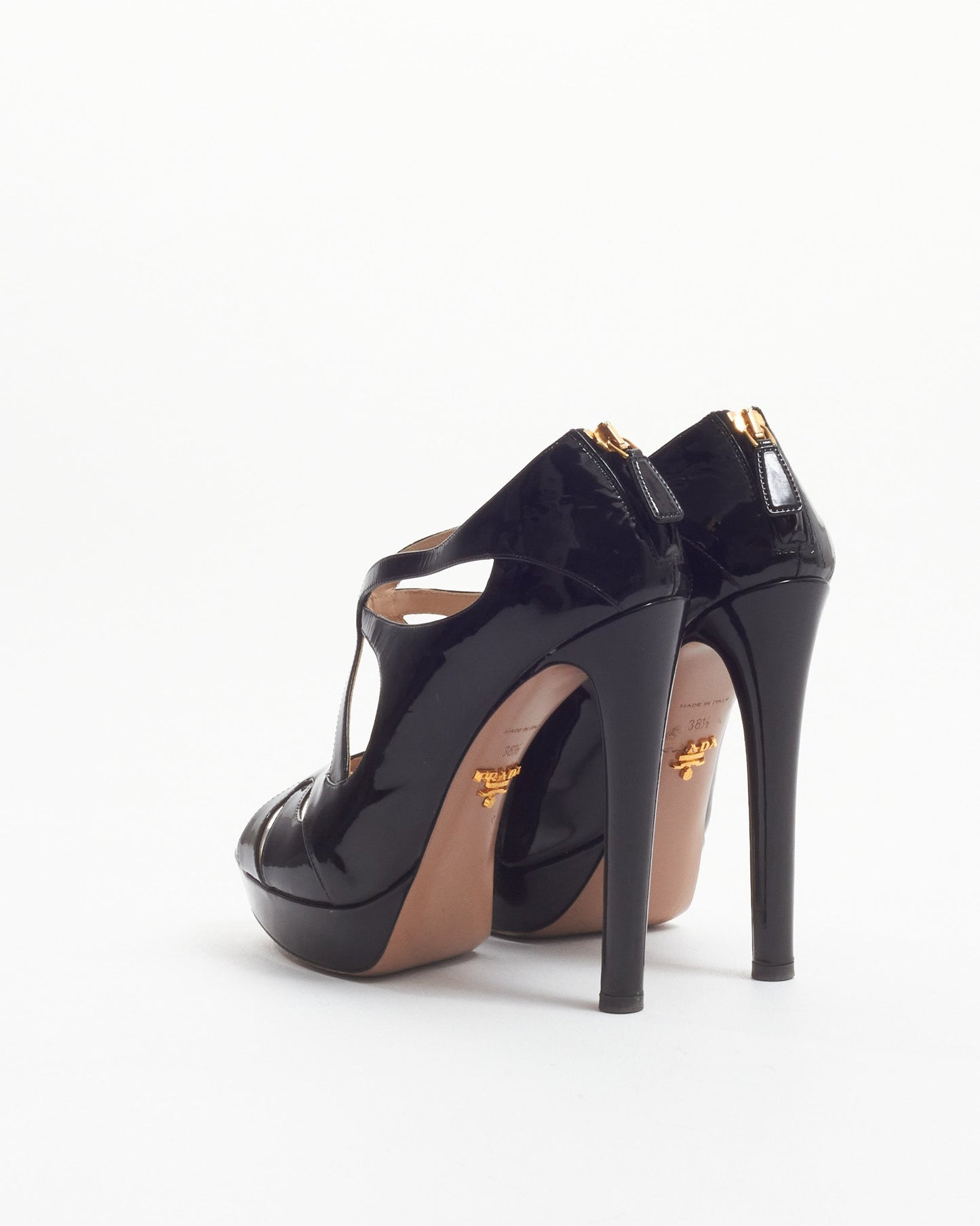 Prada Black Patent Platform Pumps - 38.5