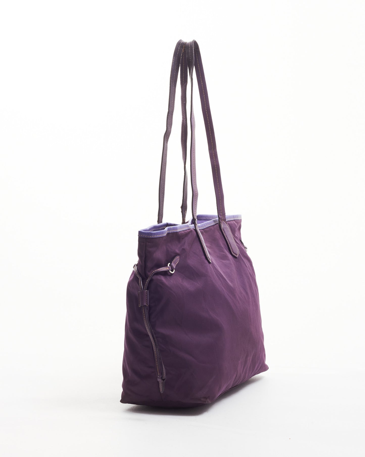 Prada Purple Nylon Medium Tote Bag