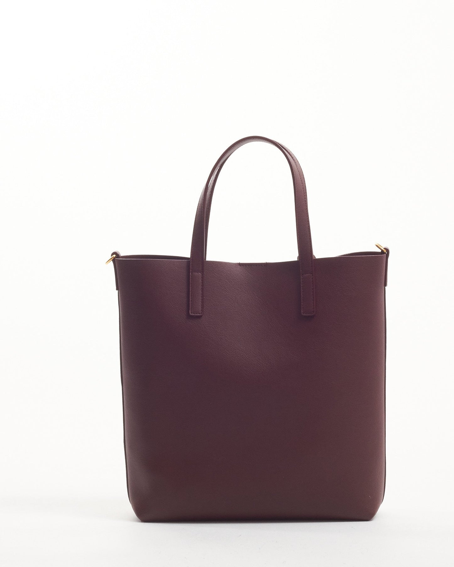 Saint Laurent Burgundy Leather North/South Shopping Tote