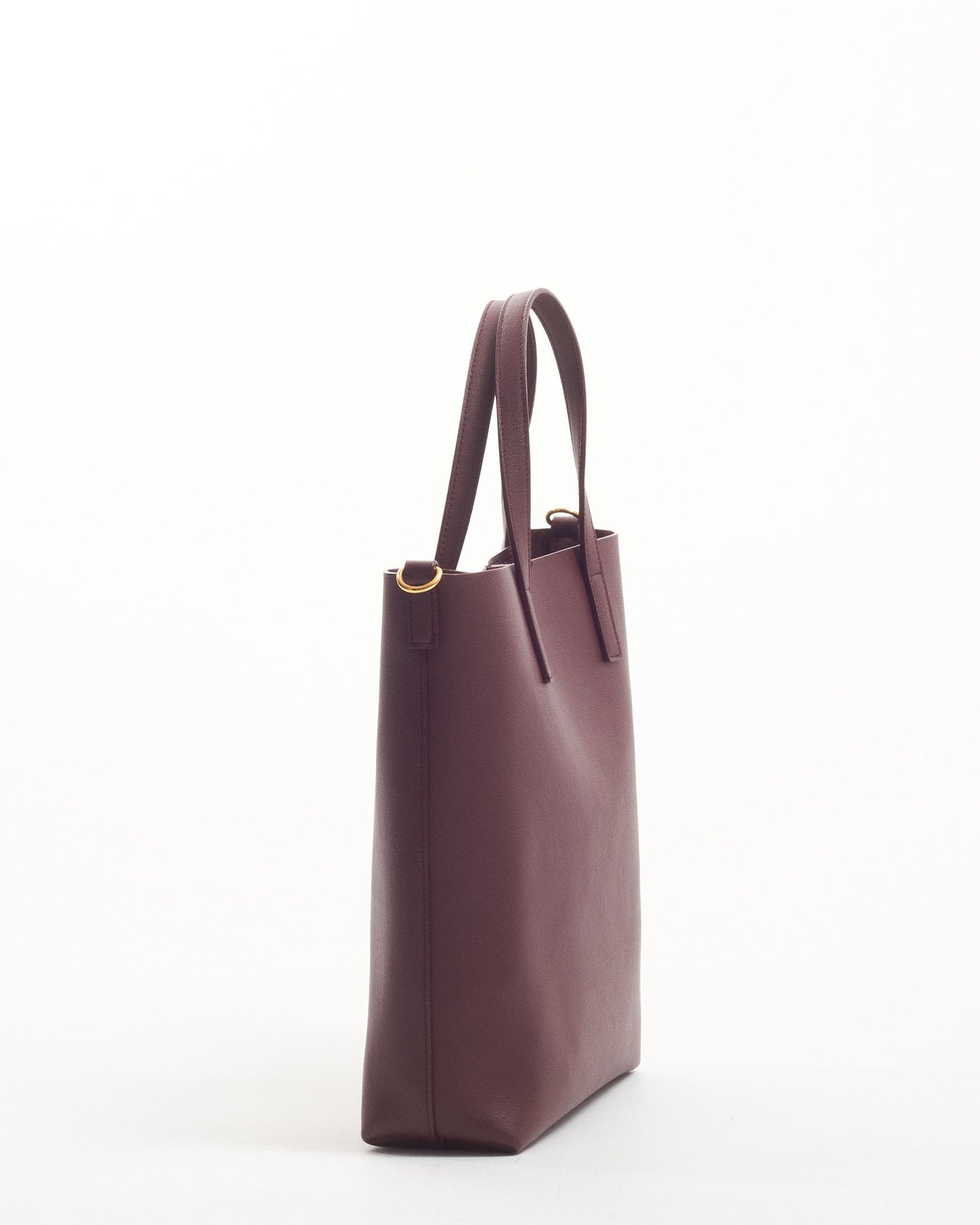 Saint Laurent Burgundy Leather North/South Shopping Tote