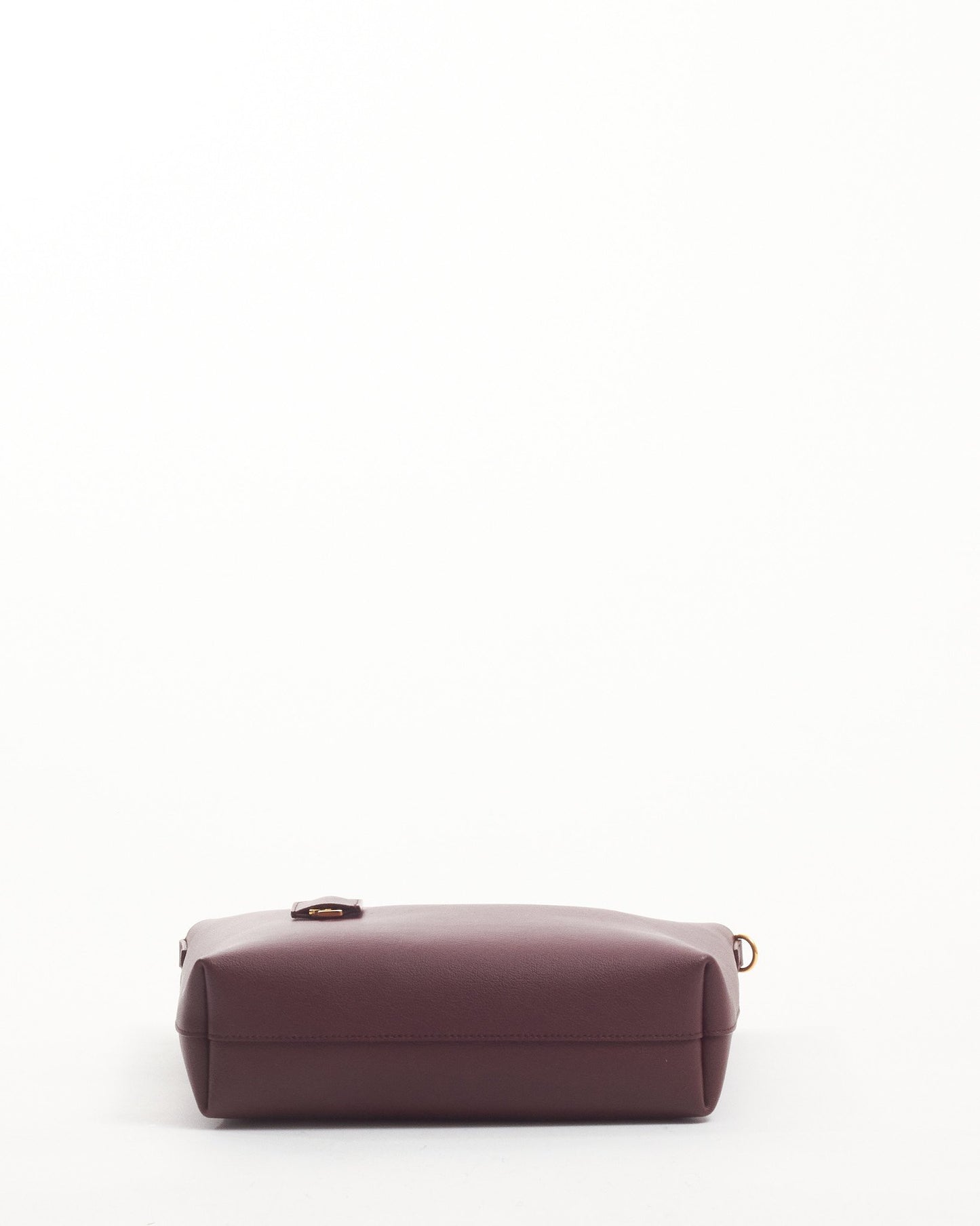 Saint Laurent Burgundy Leather North/South Shopping Tote