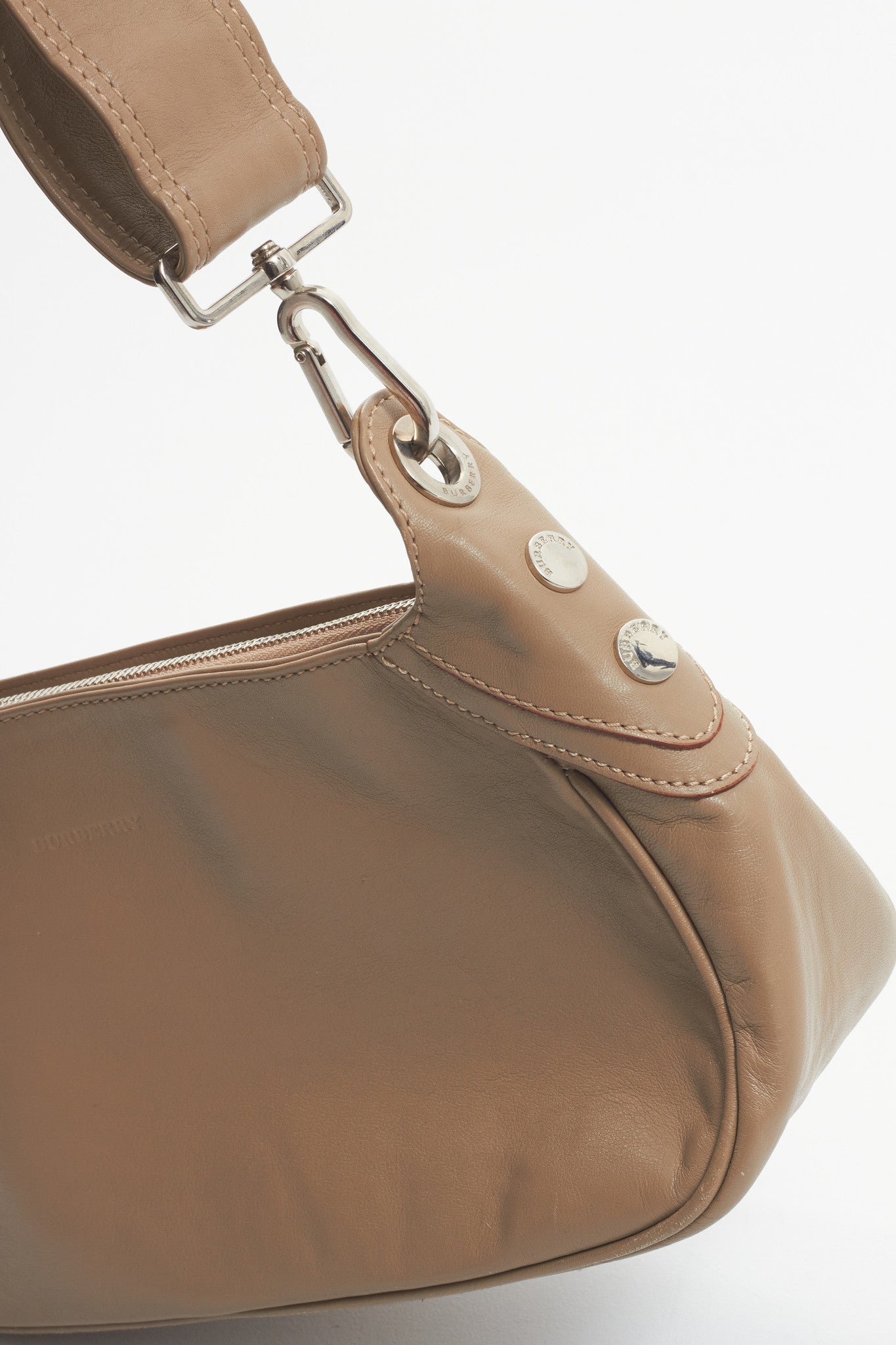 Burberry Taupe Leather Shoulder Bag