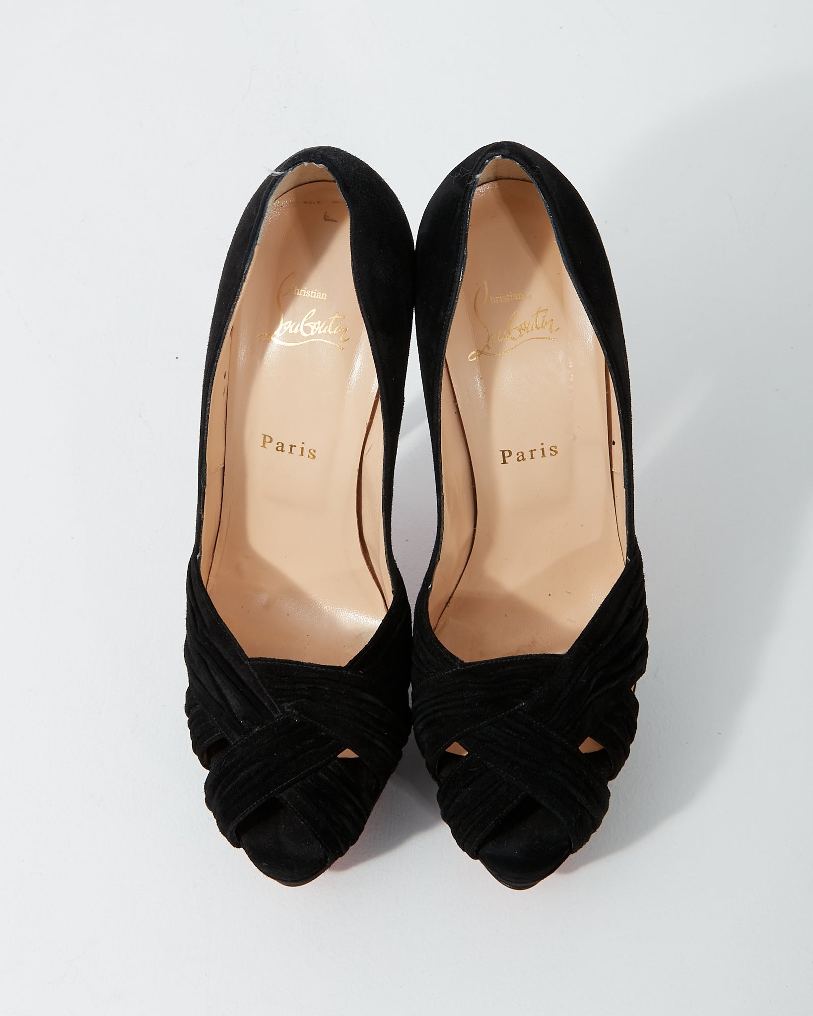 Louboutin Black Suede Aborina 150 Platform Pumps - 40