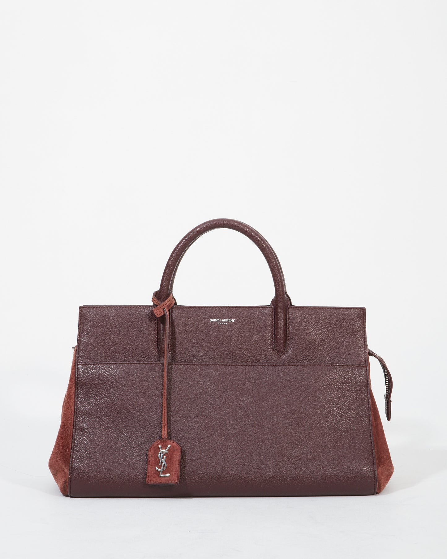 Saint Laurent Small Burgundy Rive Gauche Cabas Bag