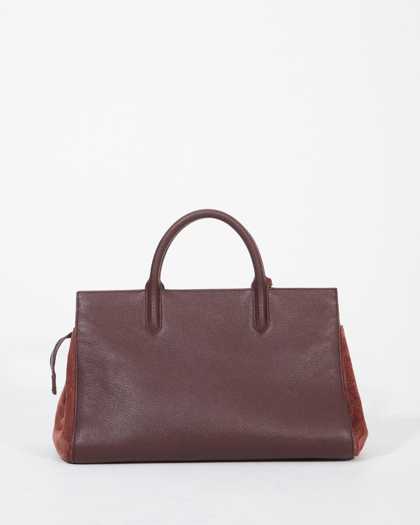 Saint Laurent Small Burgundy Rive Gauche Cabas Bag