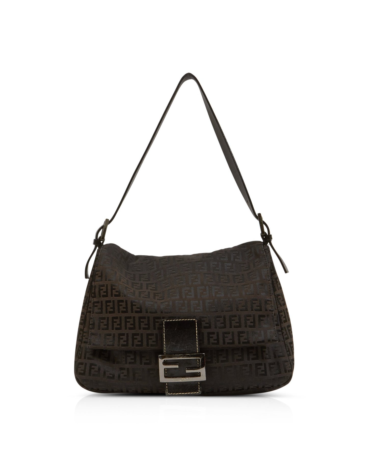 Fendi Brown and Black Zucchino Mamma Forever Shoulder Bag