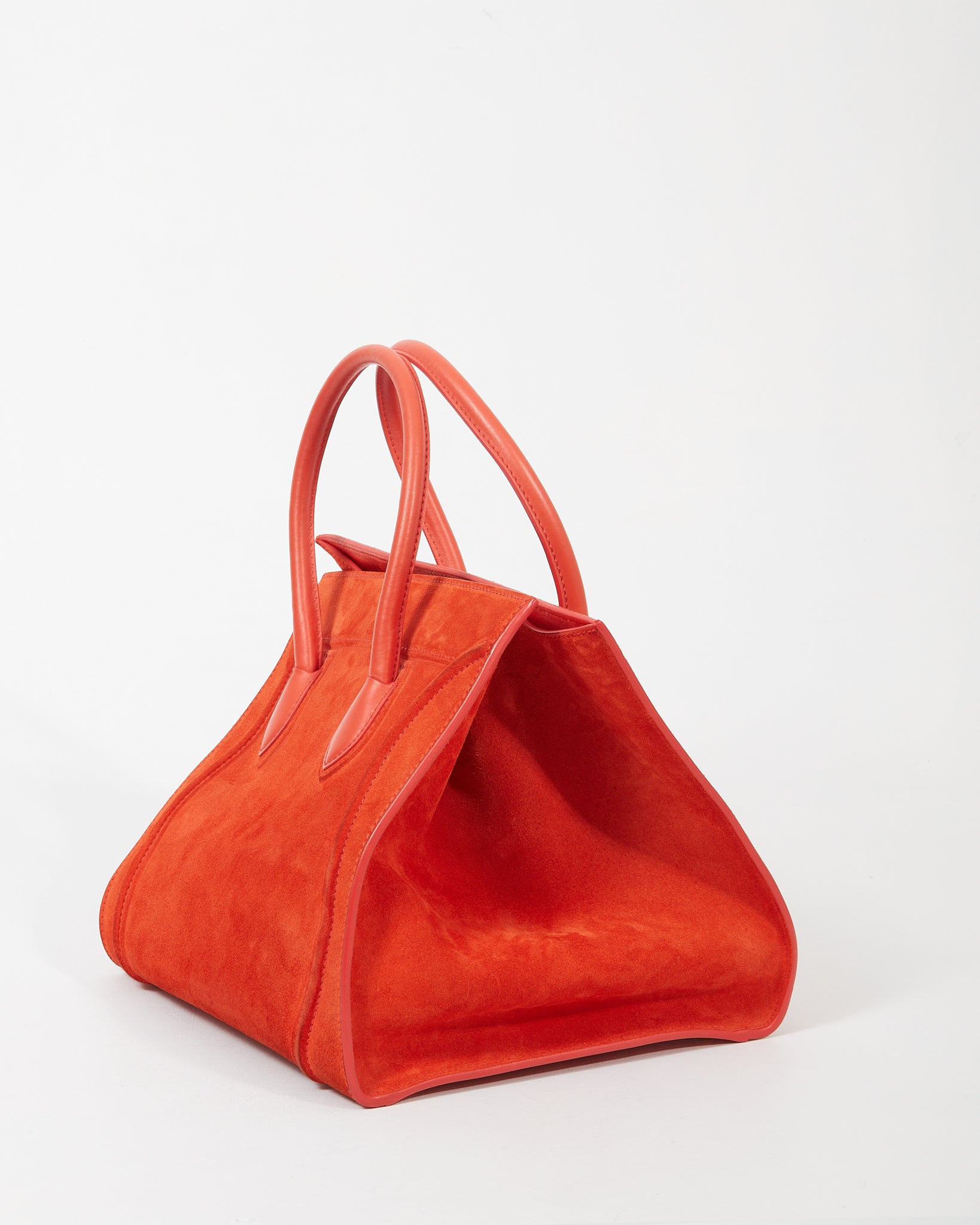 Celine Orange Suede Medium Luggage Phantom Bag